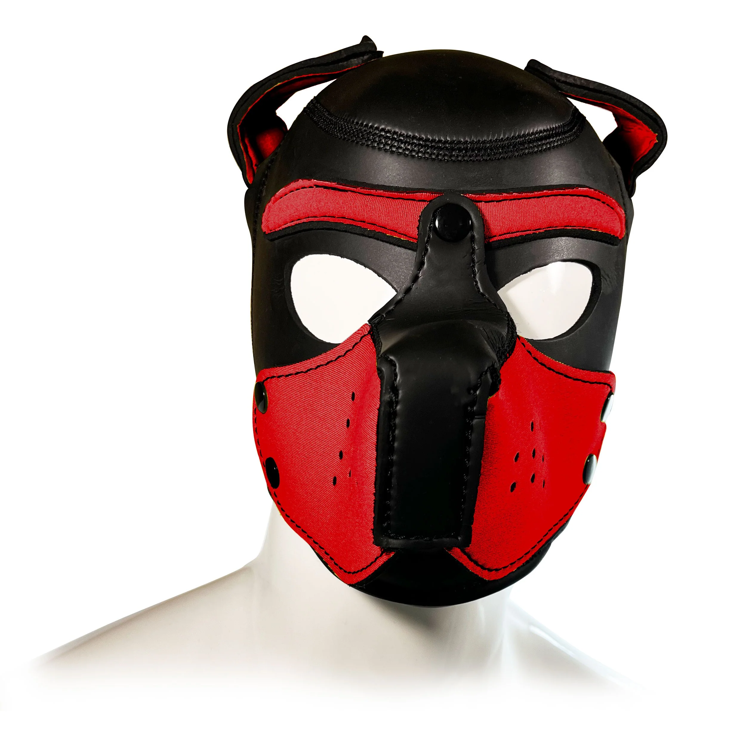 RED AND BLACK DOG HOOD L - Image 2