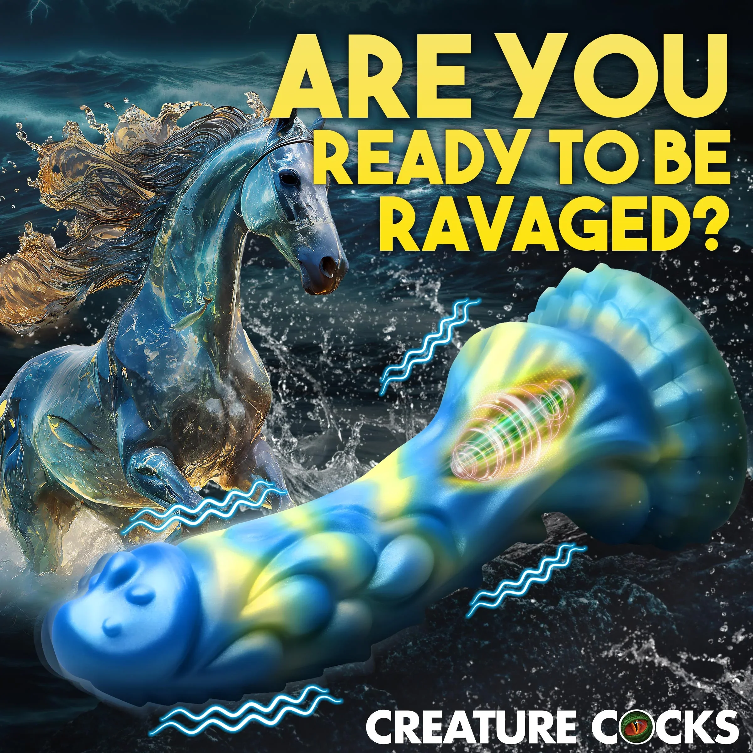 THE SEA STALLION VIBRATING DILDO WITH REMOTE BY CREATURE COCKS - Image 5