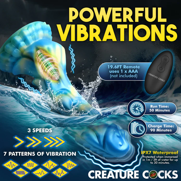 THE SEA STALLION VIBRATING DILDO WITH REMOTE BY CREATURE COCKS - Image 9