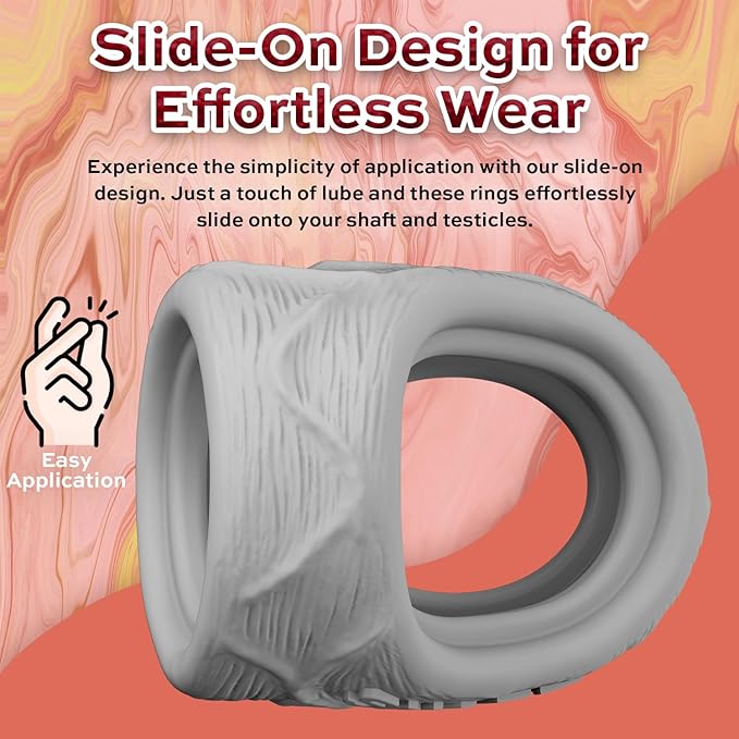Shaft Liquid Silicone Cock Ring and Ball Stretcher - Model P Short in Gray - Image 11