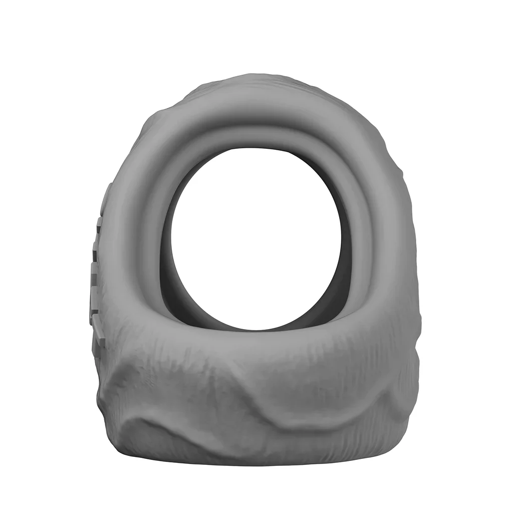 Shaft Liquid Silicone Cock Ring and Ball Stretcher - Model P Short in Gray - Image 4