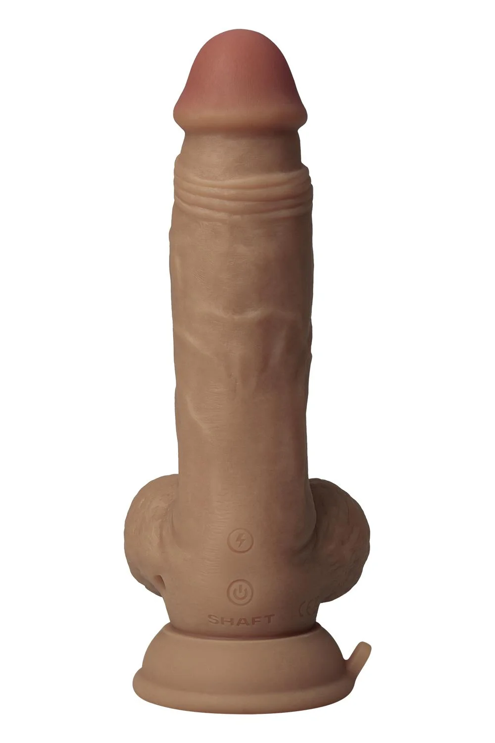 Shaft Liquid Silicone Vibrating Dildo Model A - 7.5" in Oak - Image 2