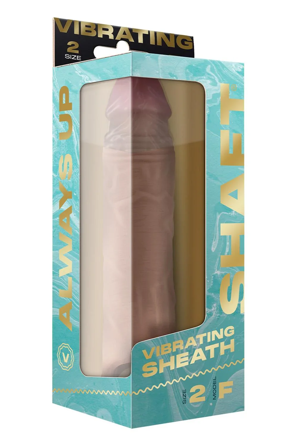 Shaft Vibrating 8.8" Penis Sheath in Size 2 - Pine - Image 2