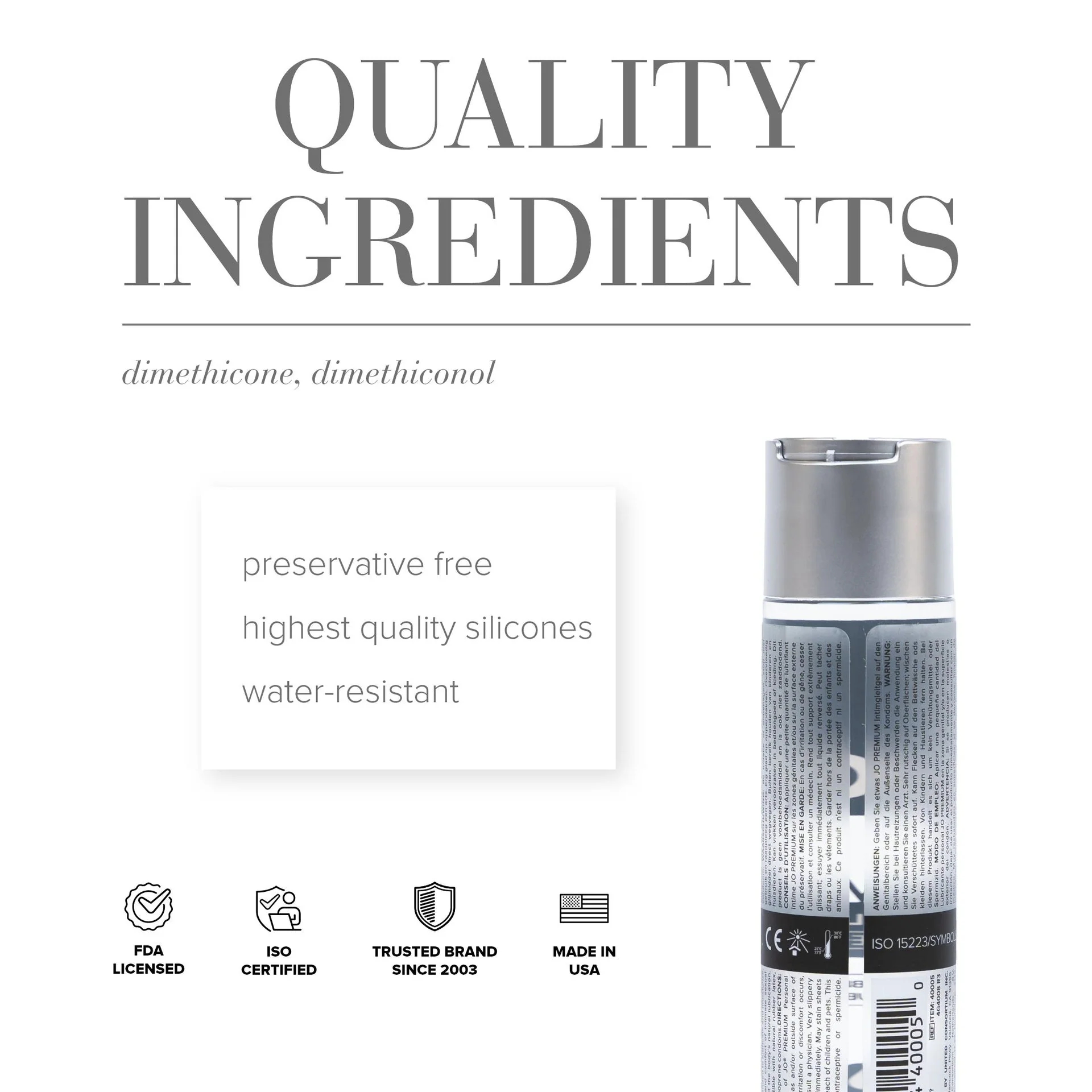 JO Premium Original Silicone Lubricant - 2 oz - Image 2