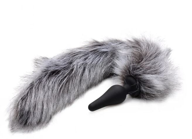 Tailz Grey Wolf Tail Anal Plug And Ears Set - Image 2