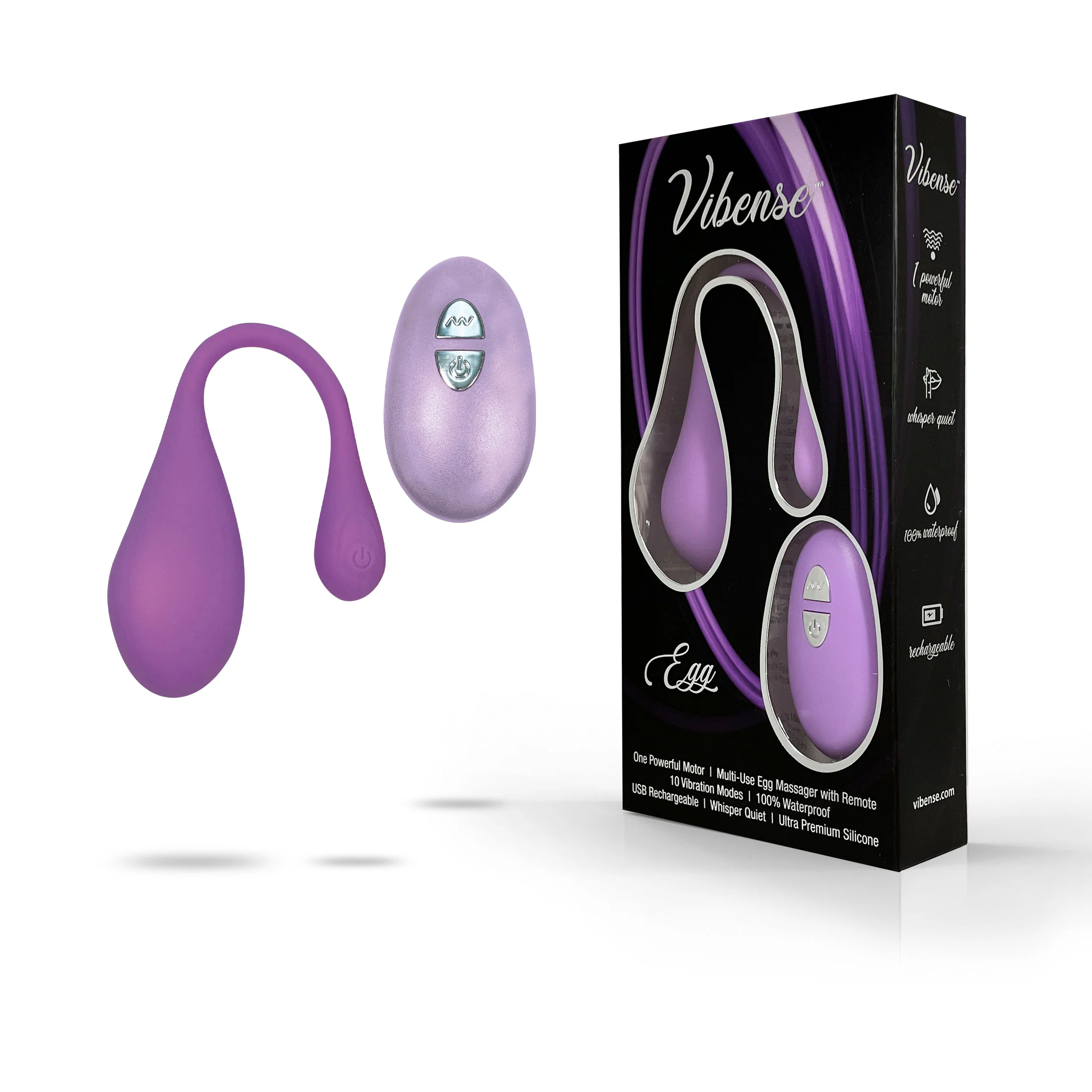 THE VIBENSE PLEASURE EGG MASSAGER WITH REMOTE - Purple - Image 2