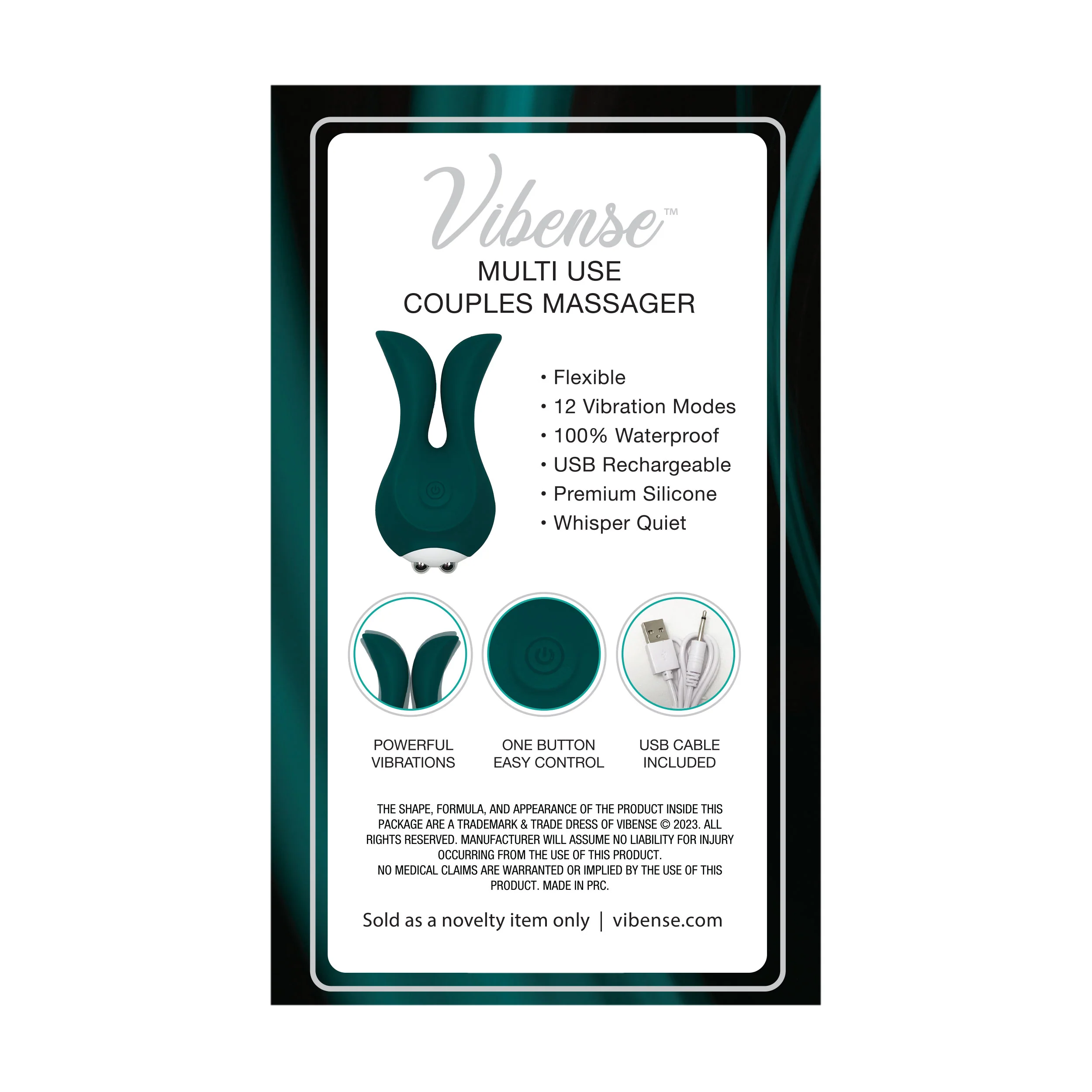 THE VIBENSE VOUS PLUS MULTI USE VIBRATOR - TEAL - Image 3