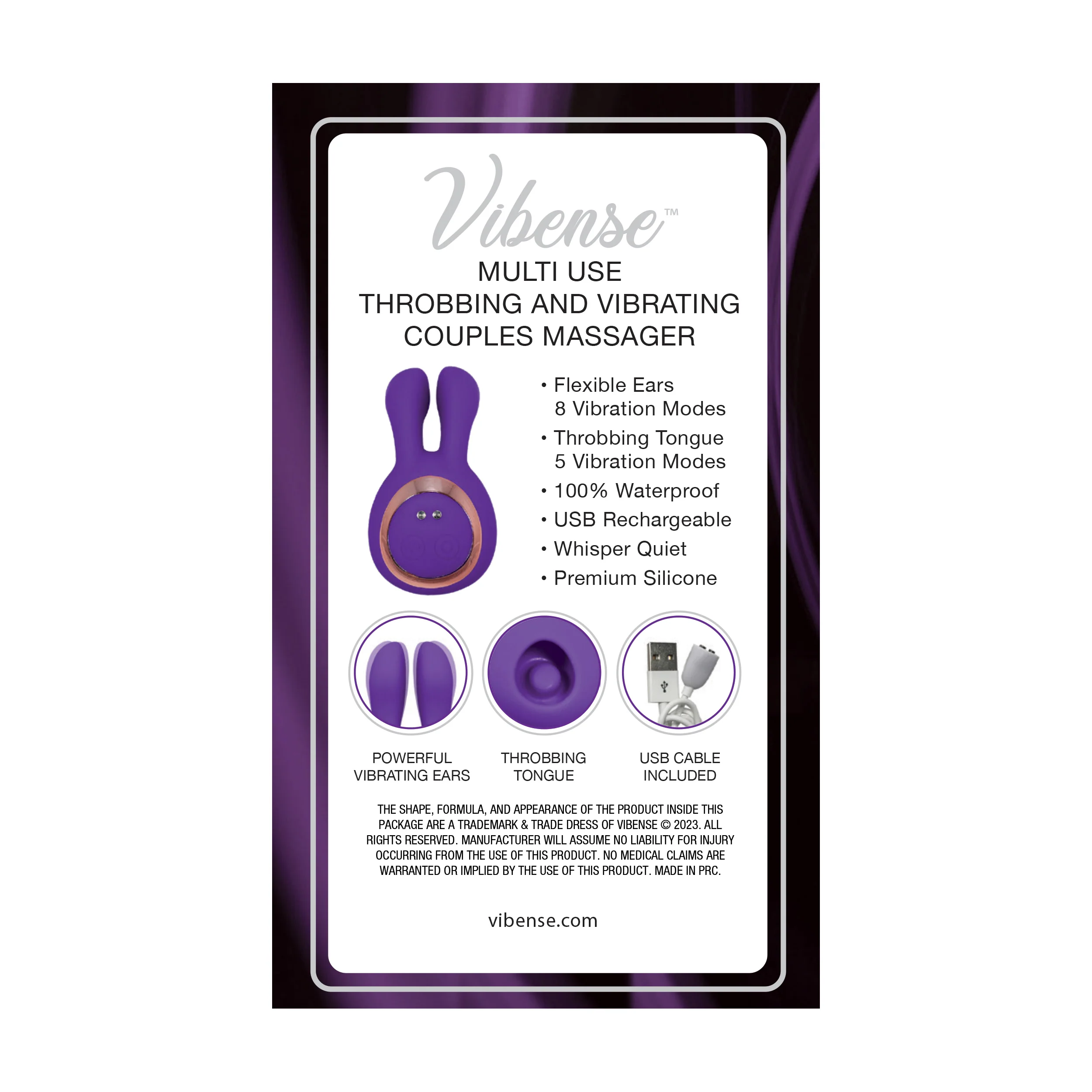 THE VIBENSE VOUS XCITE DUAL ACTION VIBRATOR - PURPLE - Image 5